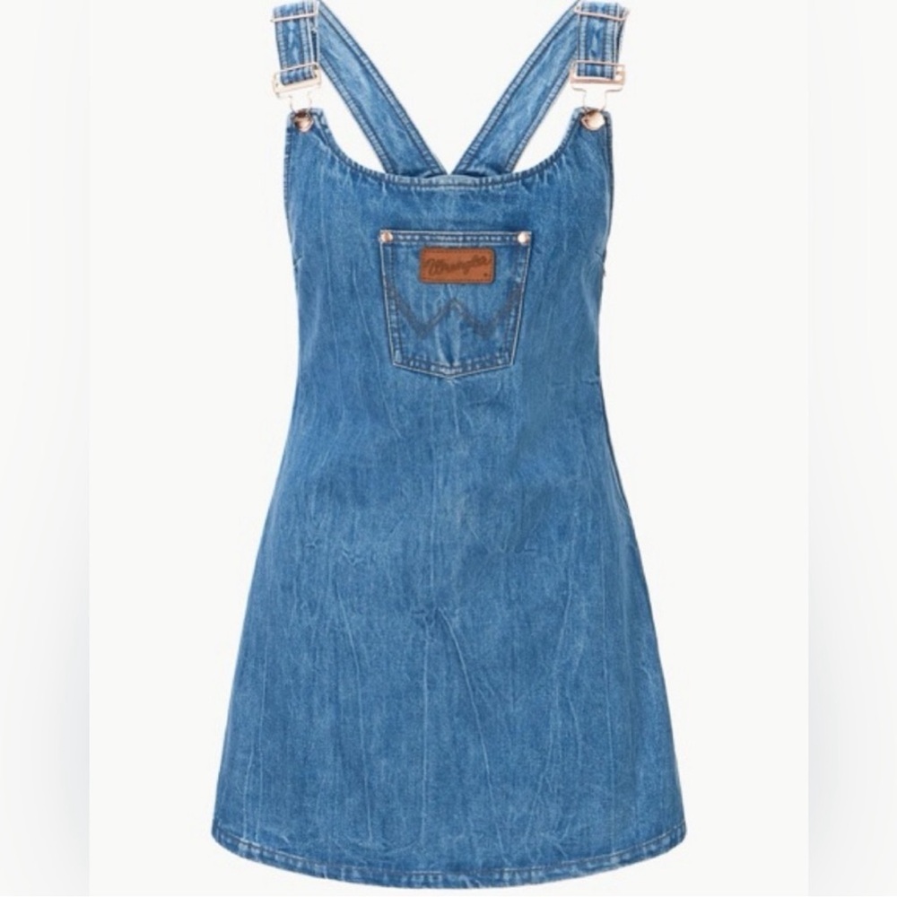 🤍 Wrangler + STAUD Overall Mini Denim Dress - Picture 3 of 7